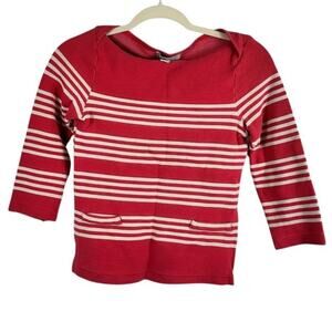 Forever 21 Dark Pink White Striped Top XS